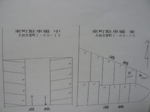 大垣不動産　駐車場物件　貸駐車場　大垣市東町1丁目60-19（東）　（東町駐車場）